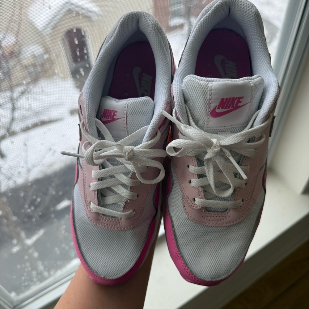 Nike Women's Pink and White Sneakers air max 1 boys size 6 - Picture 3 of 12